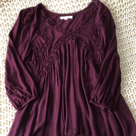 living doll Tops - Dark Purple Peasant Top